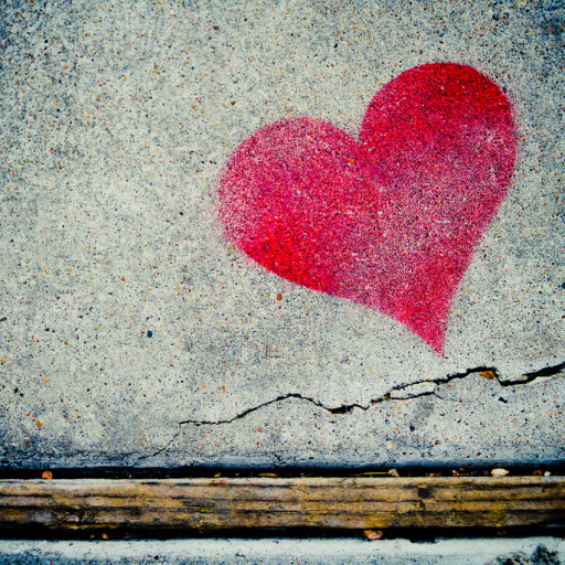 graffiti heart on concrete